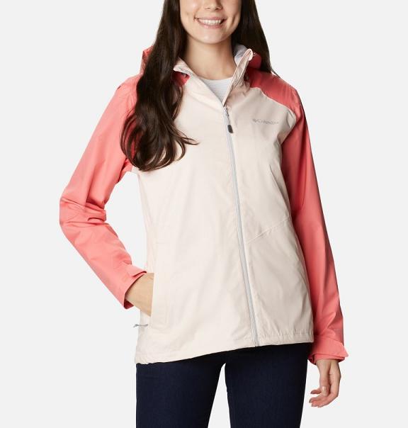 Columbia Inner Limits II Rain Jacket White Orange For Women's NZ5261 New Zealand